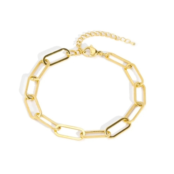 Fashion Jewelry Jewelry - Geometric Gold Chain Link Bracelet